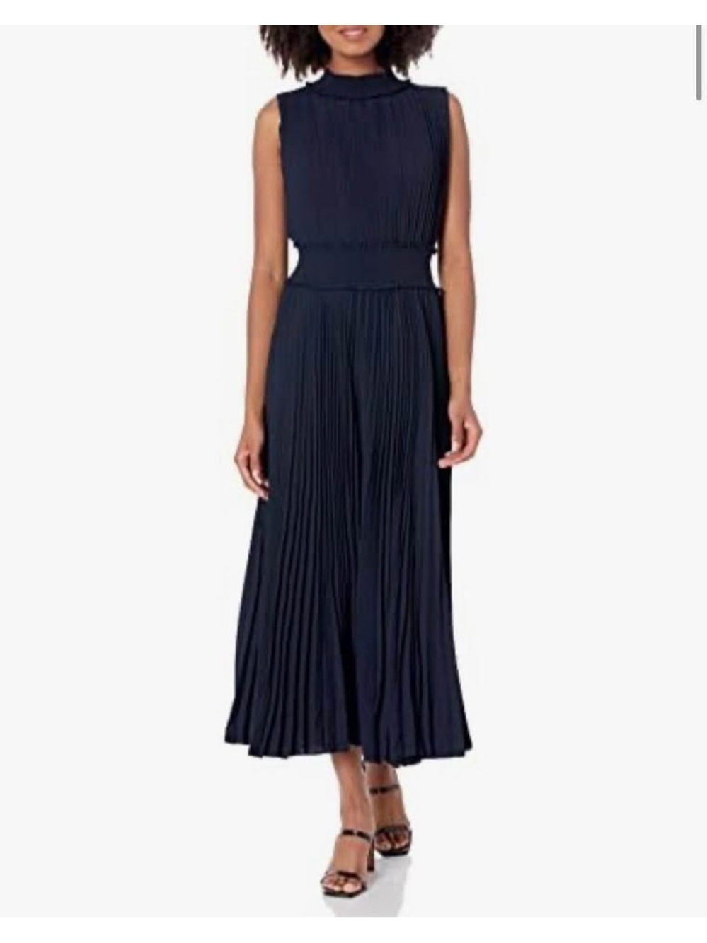NWT sz 12 Nanette Lepore Navy Blue Pleated Midi Dress